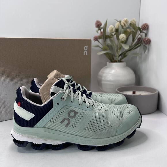 On Cloudsurfer 6 Running Athletic Sneakers Lace Up Fennel Ink 54.99215 Women 7.5 - Picture 3 of 10